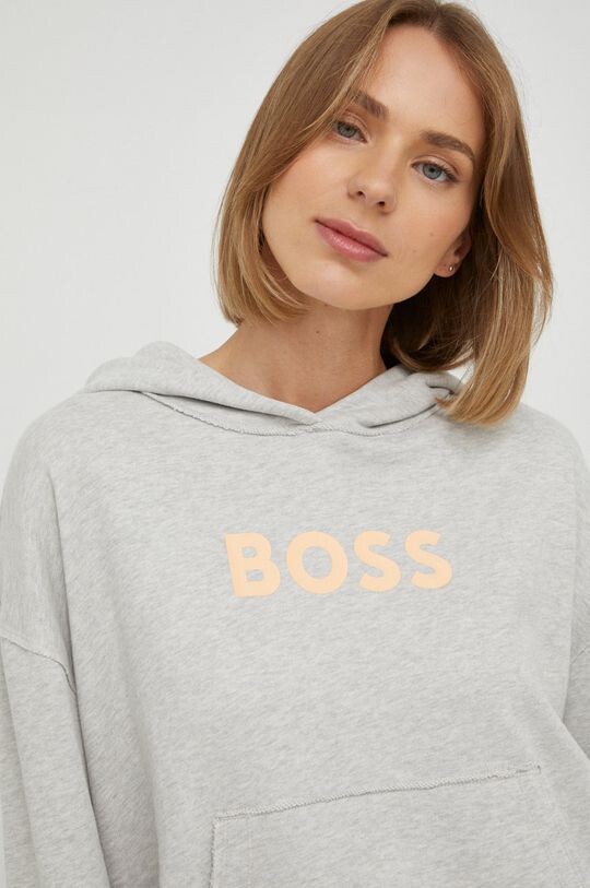 

Хлопковая толстовка Boss, серый