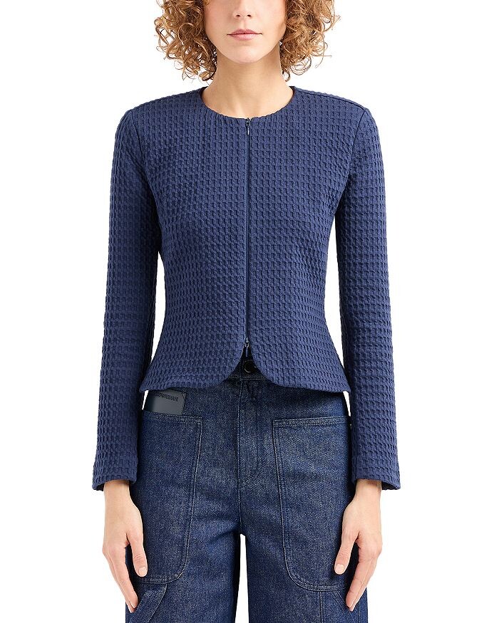 

Жакет Emporio Armani Matelassé из сетки, синий