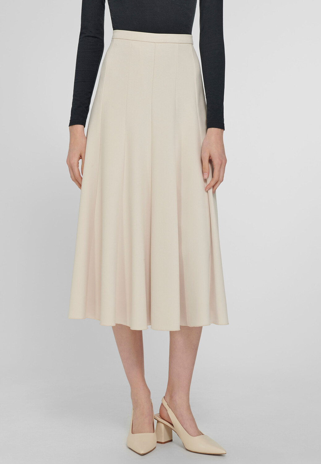 

Юбка до колена PETER HAHN Falten Skirt, светло серый