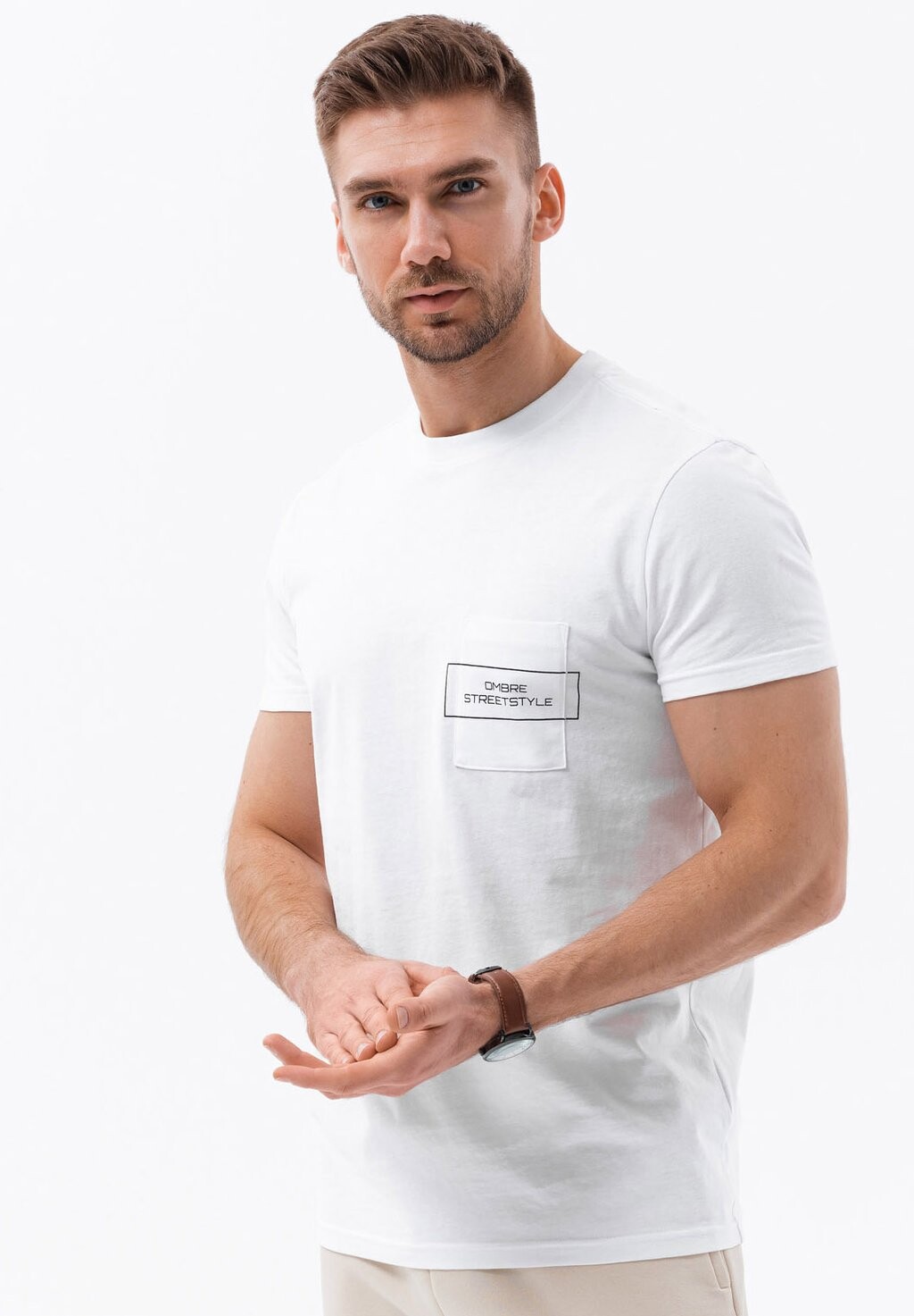

Футболка с принтом WITH A CHEST POCKET Ombre, цвет white
