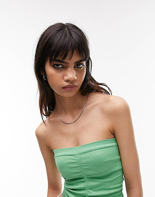 

Зеленое бесшовное бандо со сборками Topshop