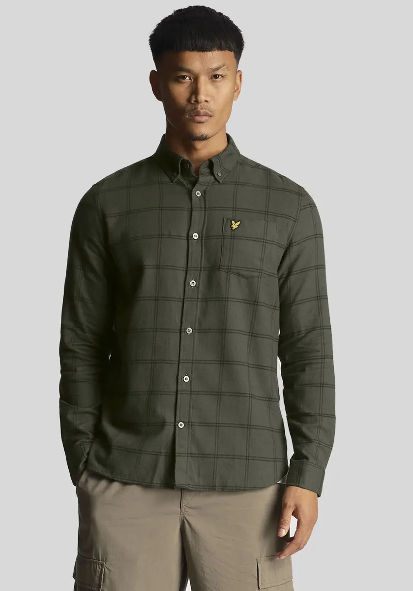 

Рубашка в клетку Lyle & Scott с длинными рукавами, цвет Wilton Green