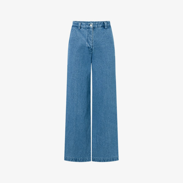Джинсовые брюки широкого кроя с заниженной талией porter Nue Notes, цвет denim blue цена и фото
