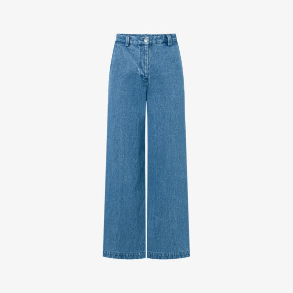 Джинсовые брюки широкого кроя с заниженной талией porter Nue Notes, цвет denim blue цена и фото