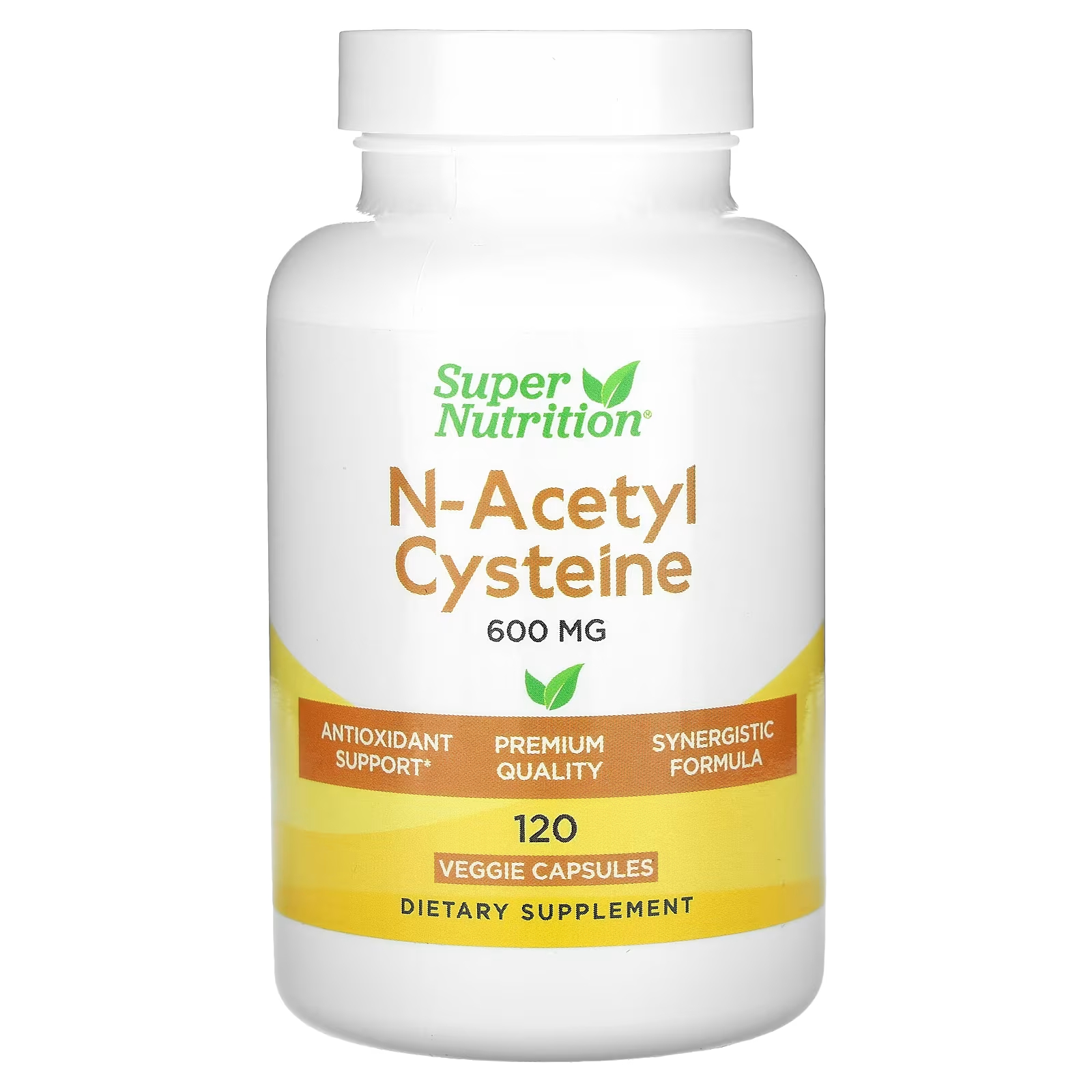 Super Nutrition N-ацетилцистеин 600 мг 120 растительных капсул nac n ацетилцистеин now foods 600 мг 250 капсул