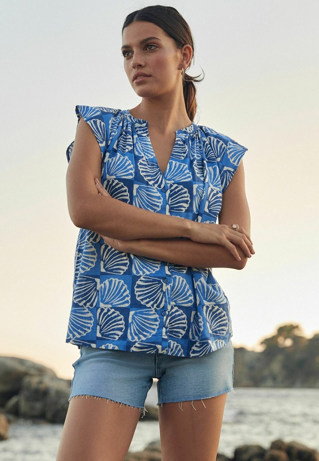 

Топ RELAXED SLEEVE Next, цвет blue