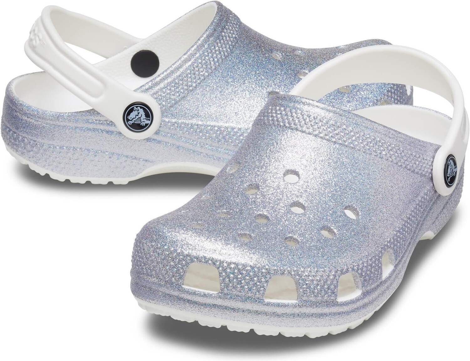 

Сабо Classic Glitter Clog Crocs, белый/мульти/серебристый