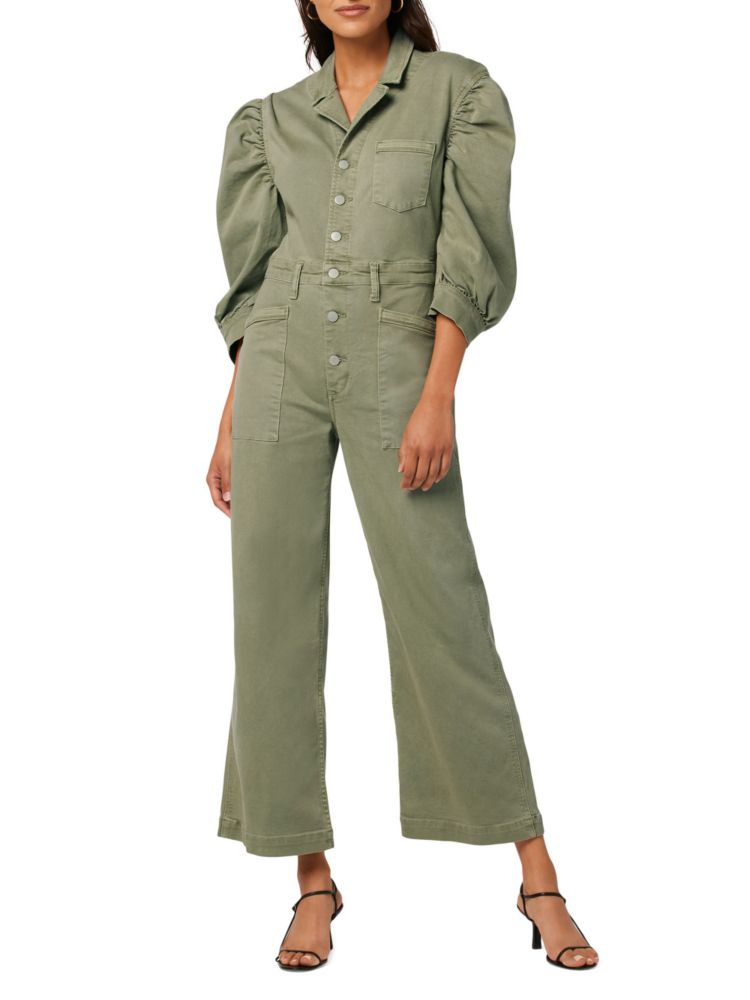 Укороченный комбинезон Raye с широкими штанинами Joe'S Jeans, цвет Uniform Green