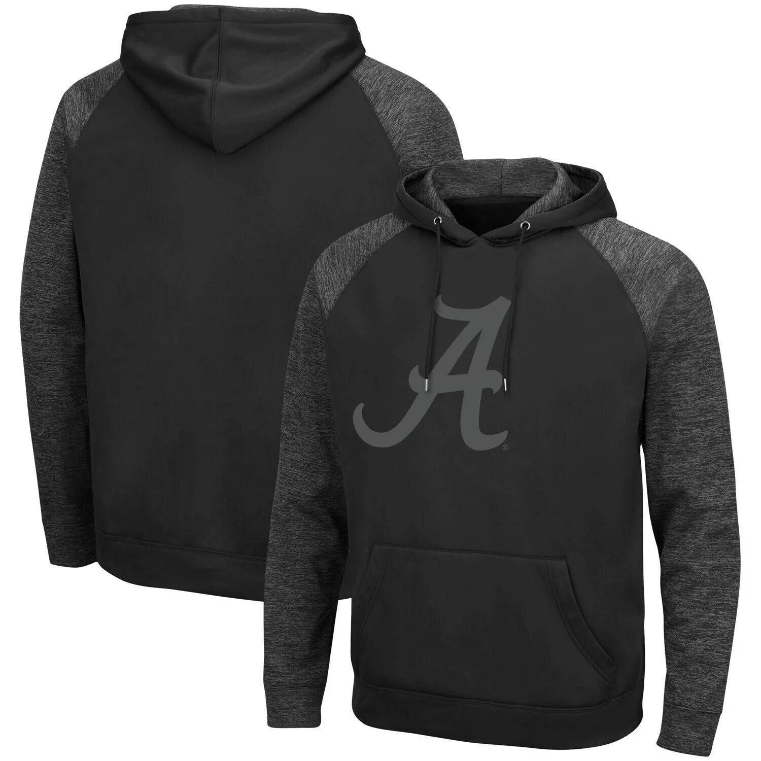 

Мужская толстовка с капюшоном Colosseum Black Alabama Crimson Tide Blackout 3.0 в тон реглан
