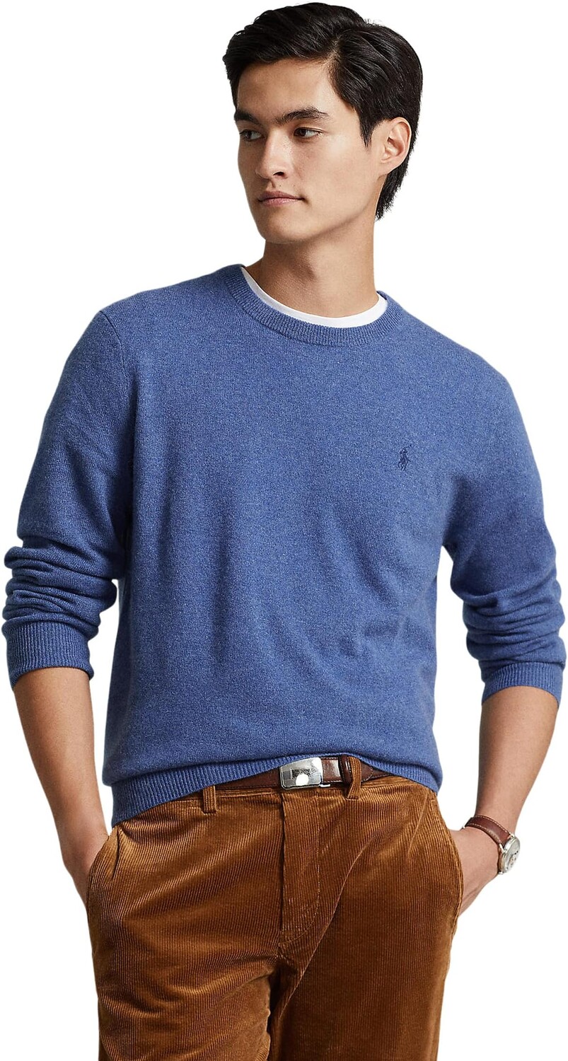 

Моющийся кашемировый свитер с круглым вырезом Polo Ralph Lauren, цвет Twilight Blue Heather
