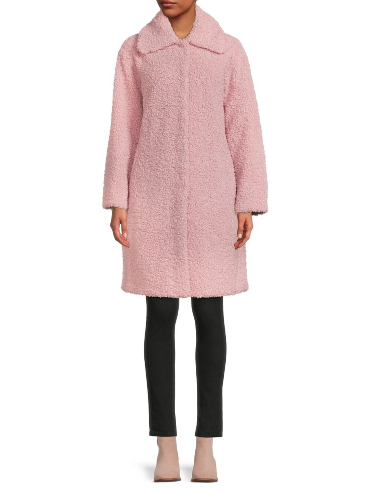 Пальто из искусственного меха с воротником Apparis, розовый короткое пальто goldie с капюшоном из искусственного меха apparis синий