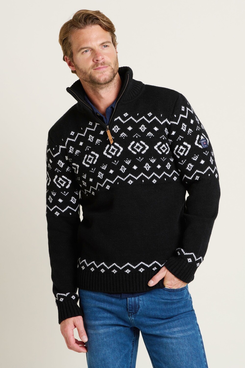 

Джемпер Fairisle с застежкой молнией на четверть длины Brakeburn, синий