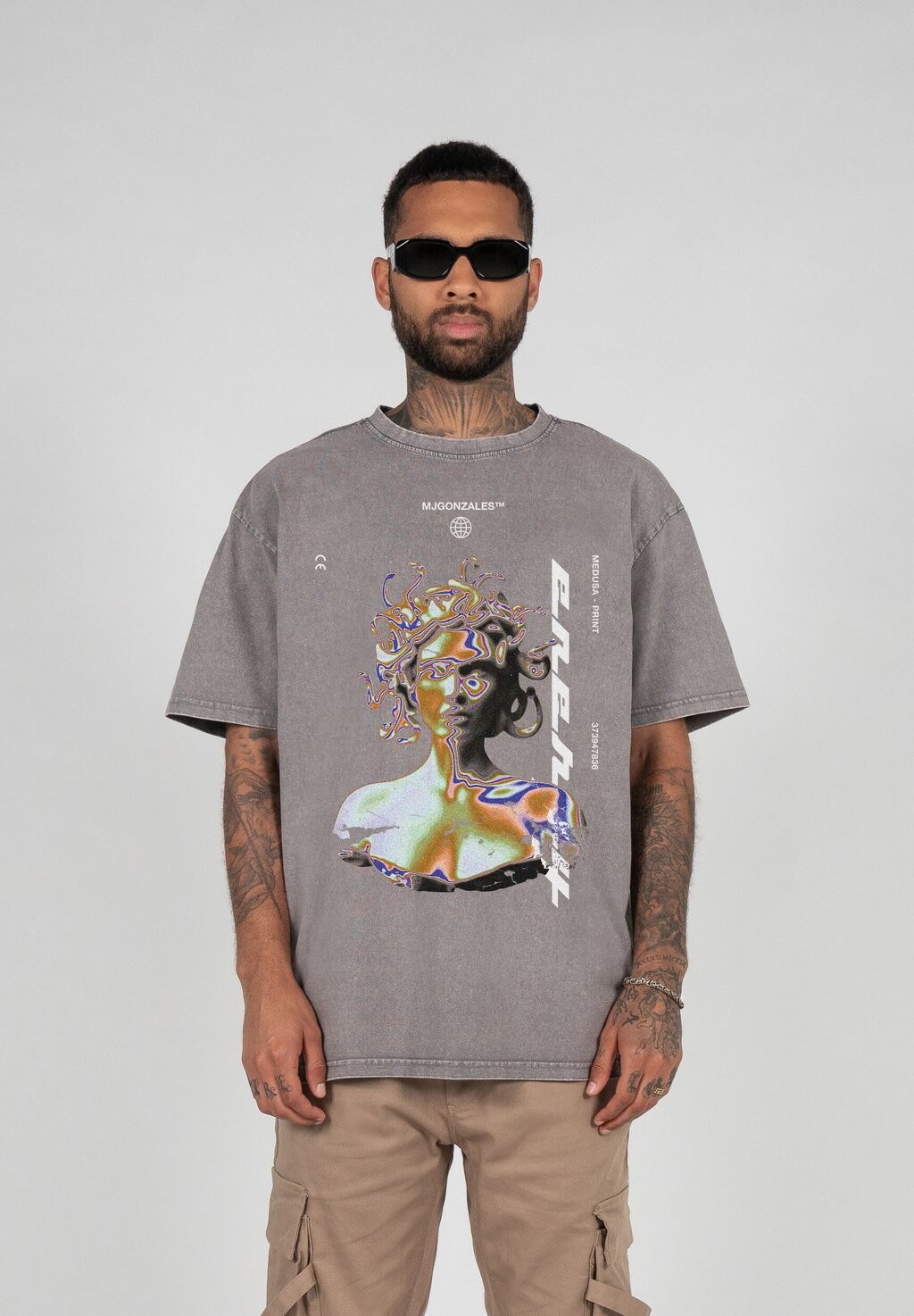 

Футболка с принтом MEDUSA ACID WASHED HEAVY MJ Gonzales, серый