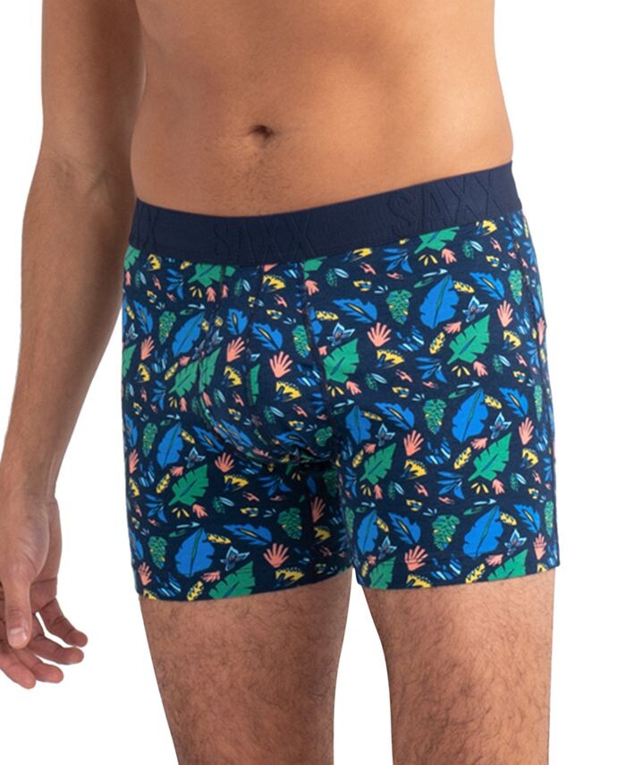 

Мужские трусы-боксеры с охлаждающим принтом DropTemp Slim Fit SAXX, цвет Pop Flora- Blue