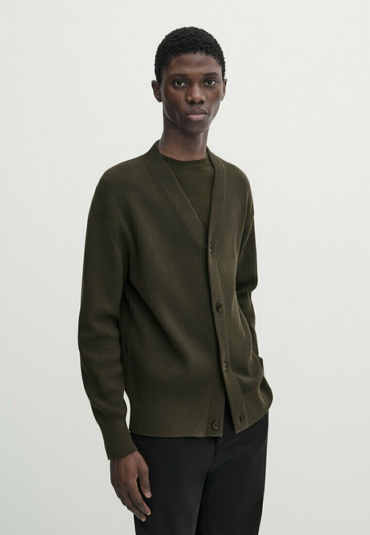 

Кардиган Studio Textured Massimo Dutti, хаки