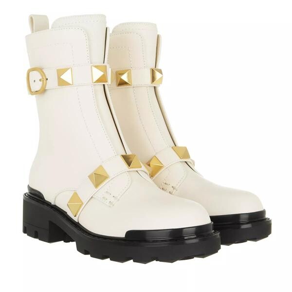 

Ботинки roman stud boots leather light Valentino Garavani, бежевый