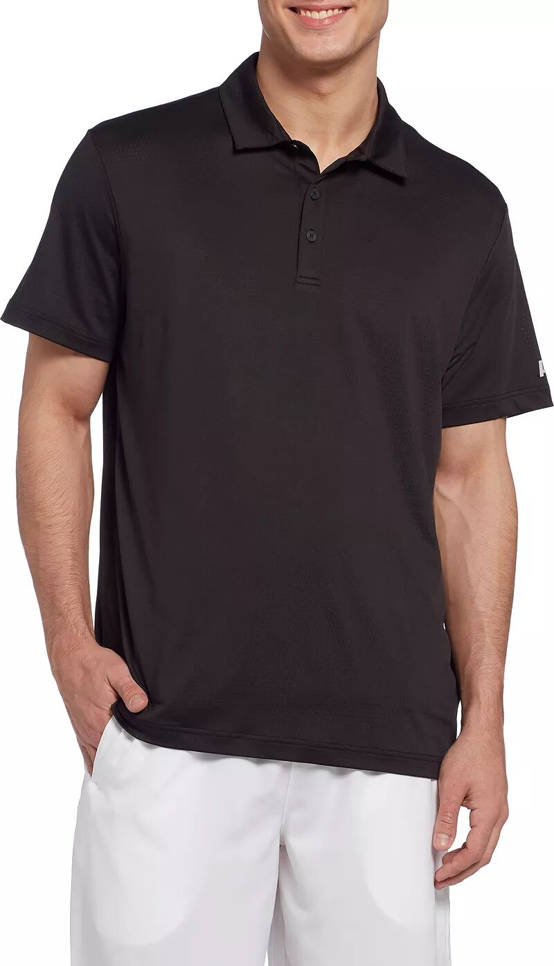 Мужская теннисная футболка-поло Prince из сетчатой ​​ткани, черный