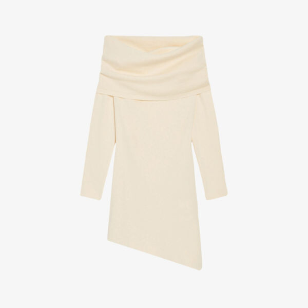 

Трикотажное мини-платье с открытыми плечами Claudie Pierlot, цвет naturels