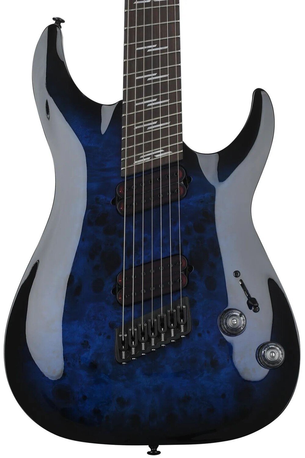 

7-струнная электрогитара Schecter Omen Elite-7 Multiscale — See Through Blue Burst