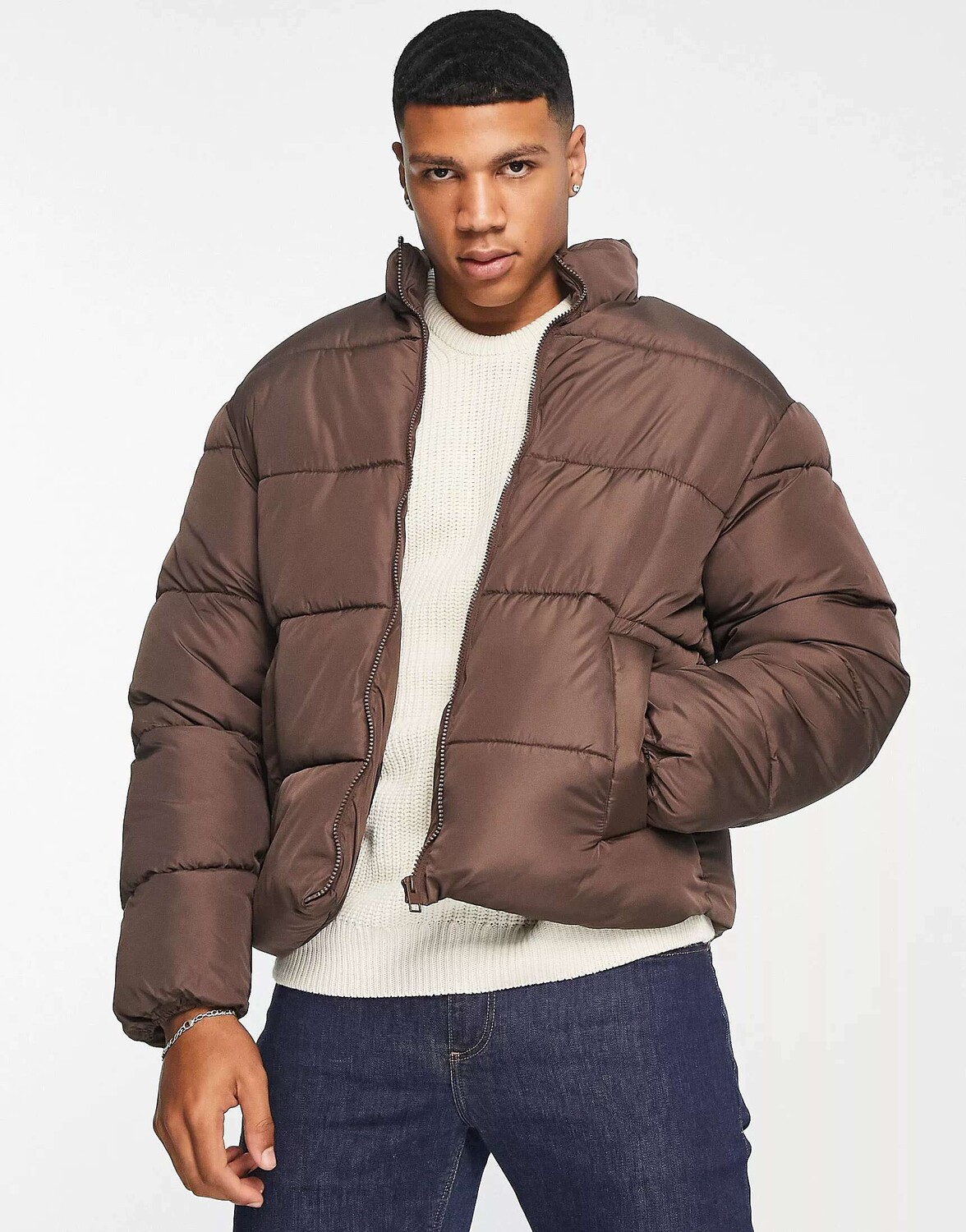 

Короткая куртка-пуховик шоколадного цвета Jack & Jones Originals, Коричневый