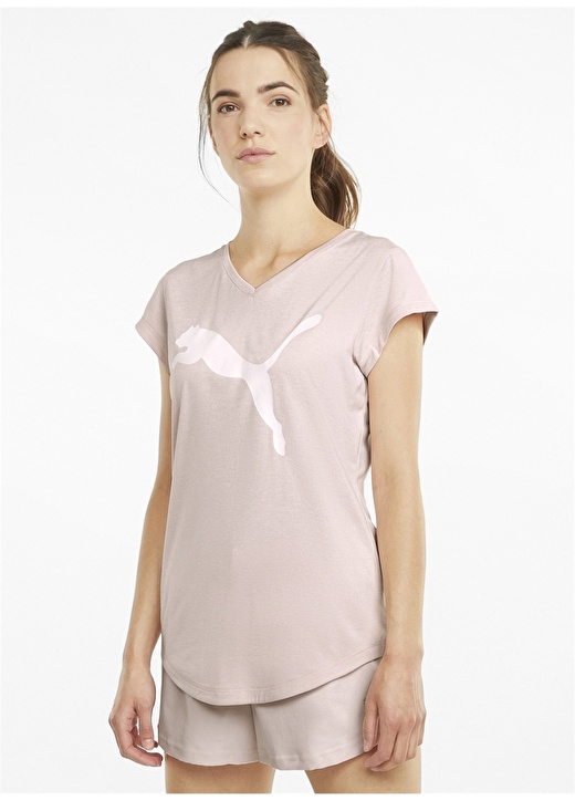 Простая розовая женская футболка с круглым вырезом Puma