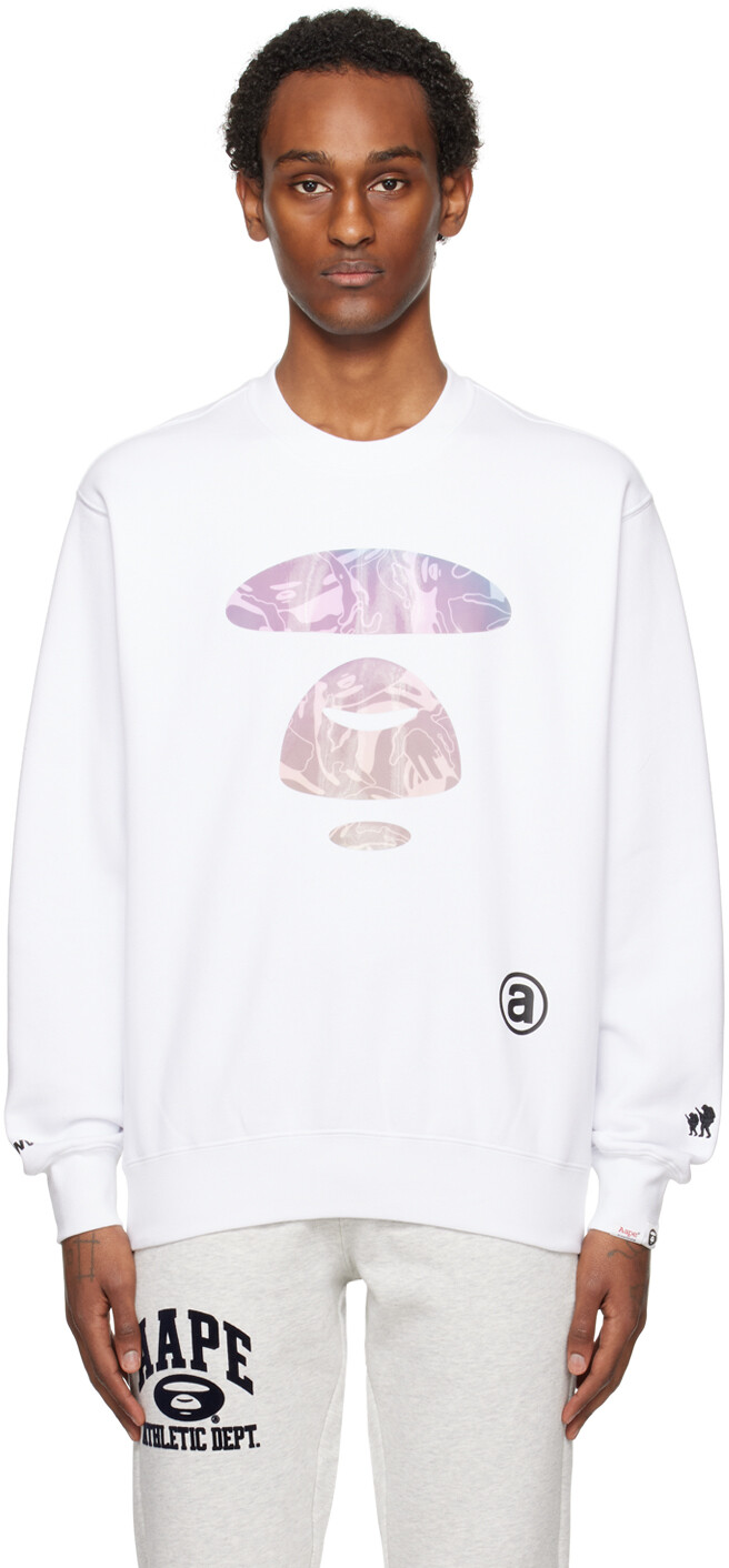 

Белый голографический свитшот Aape By A Bathing Ape