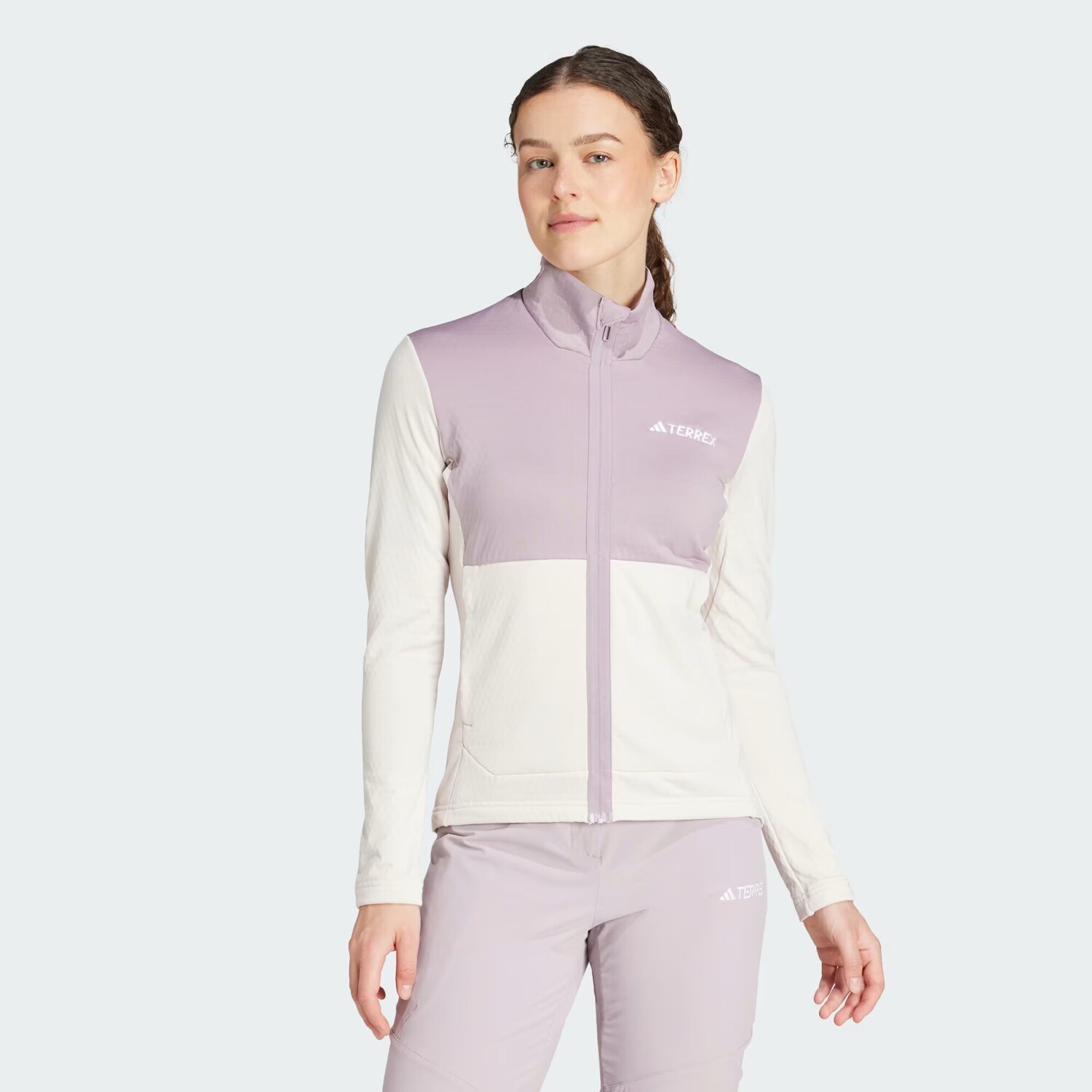 

Легкая флисовая куртка Terrex Multi с молнией во всю длину Adidas, цвет Putty Mauve/Preloved Fig