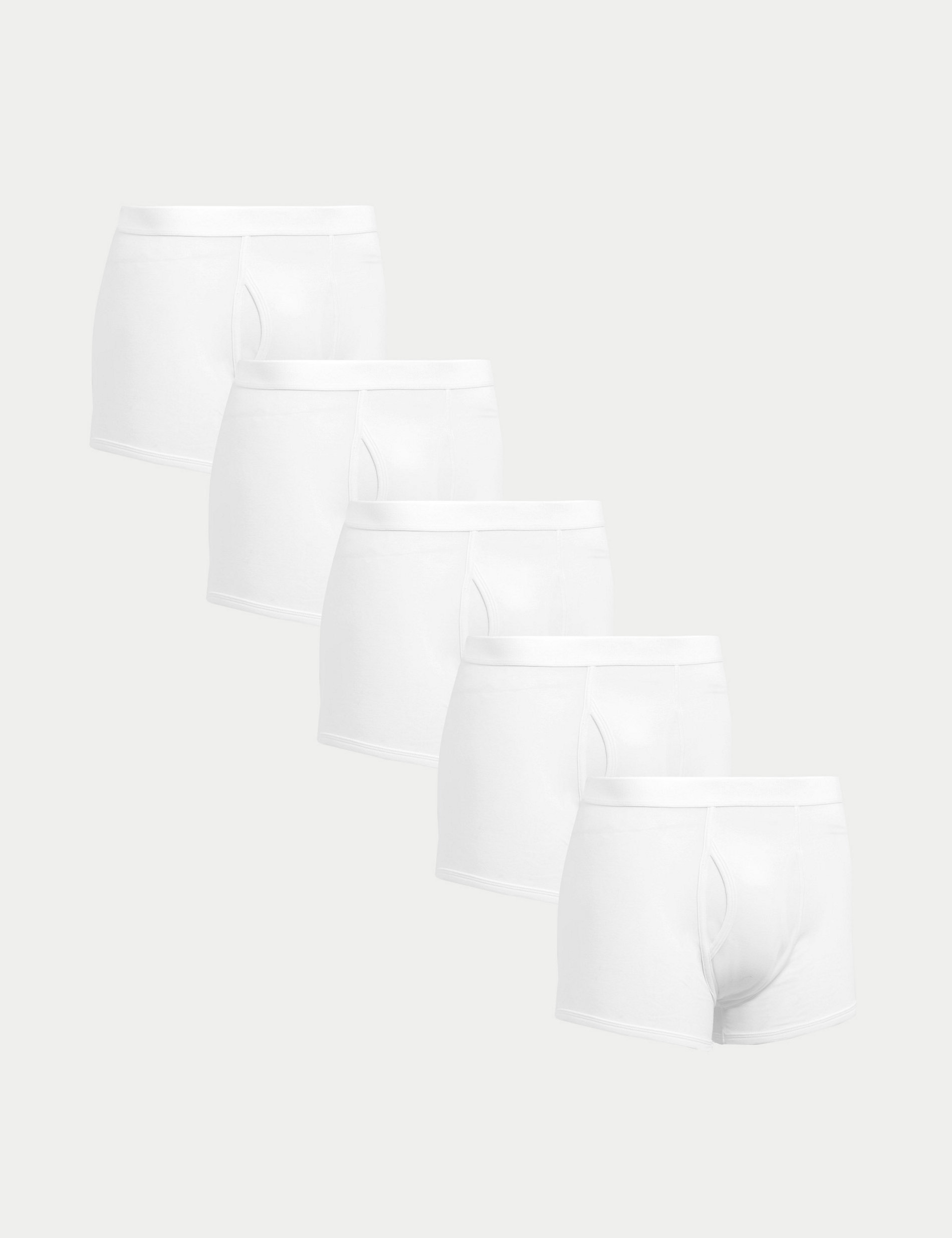 5 упаковок эластичных хлопковых плавок Cool & Fresh Marks & Spencer, белый