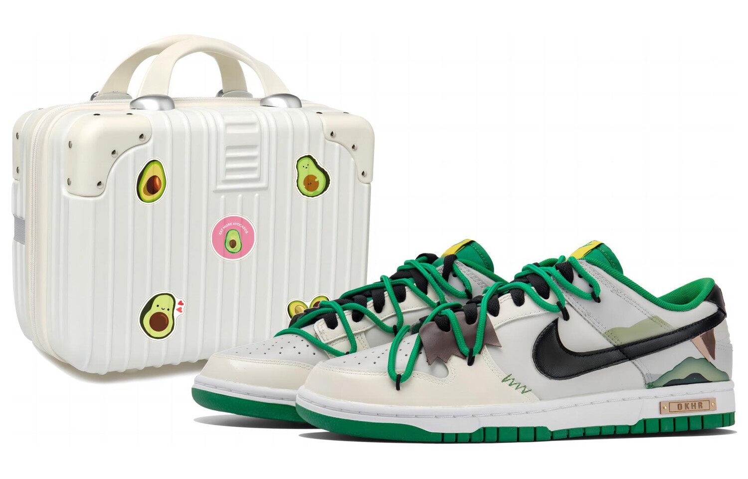

Кроссовки Nike Dunk Skateboarding Shoes Men Low-top Beige/green/black, зеленый