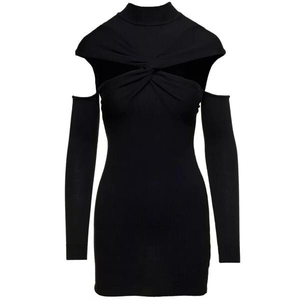 

Платье mini dress with mock neck and twisted cut-ou Coperni, черный