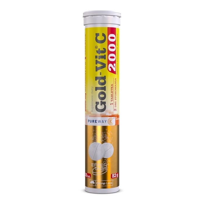 цена Olimp Gold-Vit C 2000 Smak Cytrynowy витамин С в шипучих таблетках, 20 шт.
