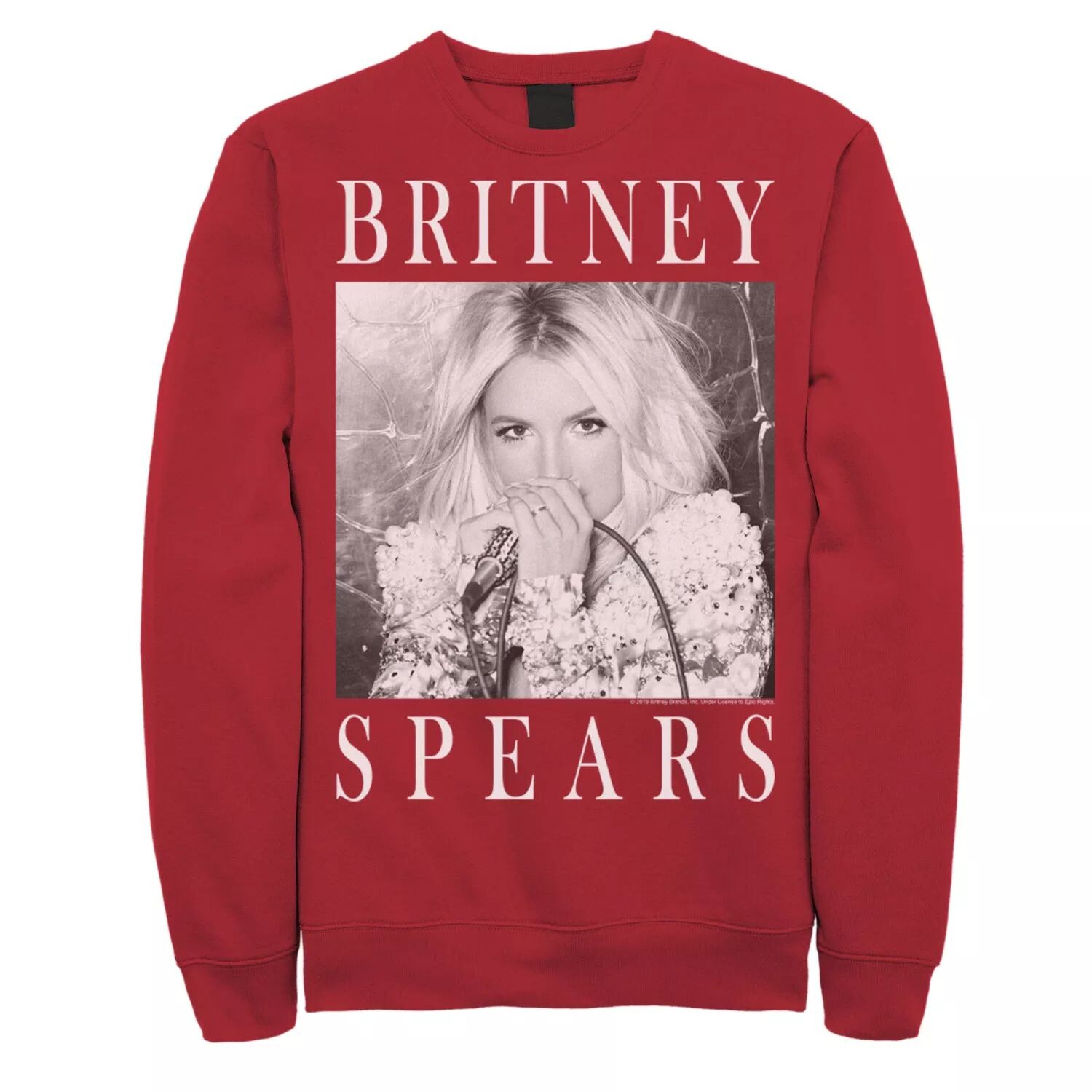 

Мужской черно-белый свитшот с портретной вставкой Britney Spears Licensed Character, Черный