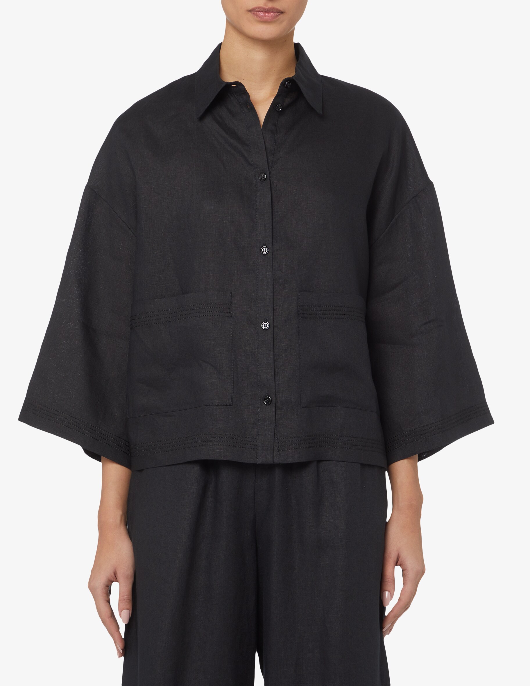 Рубашка из ангорского льна Max Mara Leisure, черный пальто max mara размер 40 черный