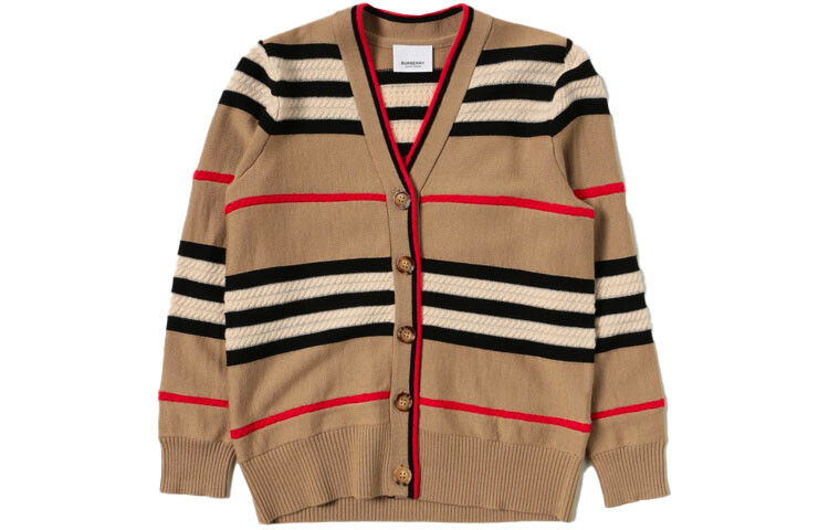 

Кардиган детский Burberry в полоску, хаки