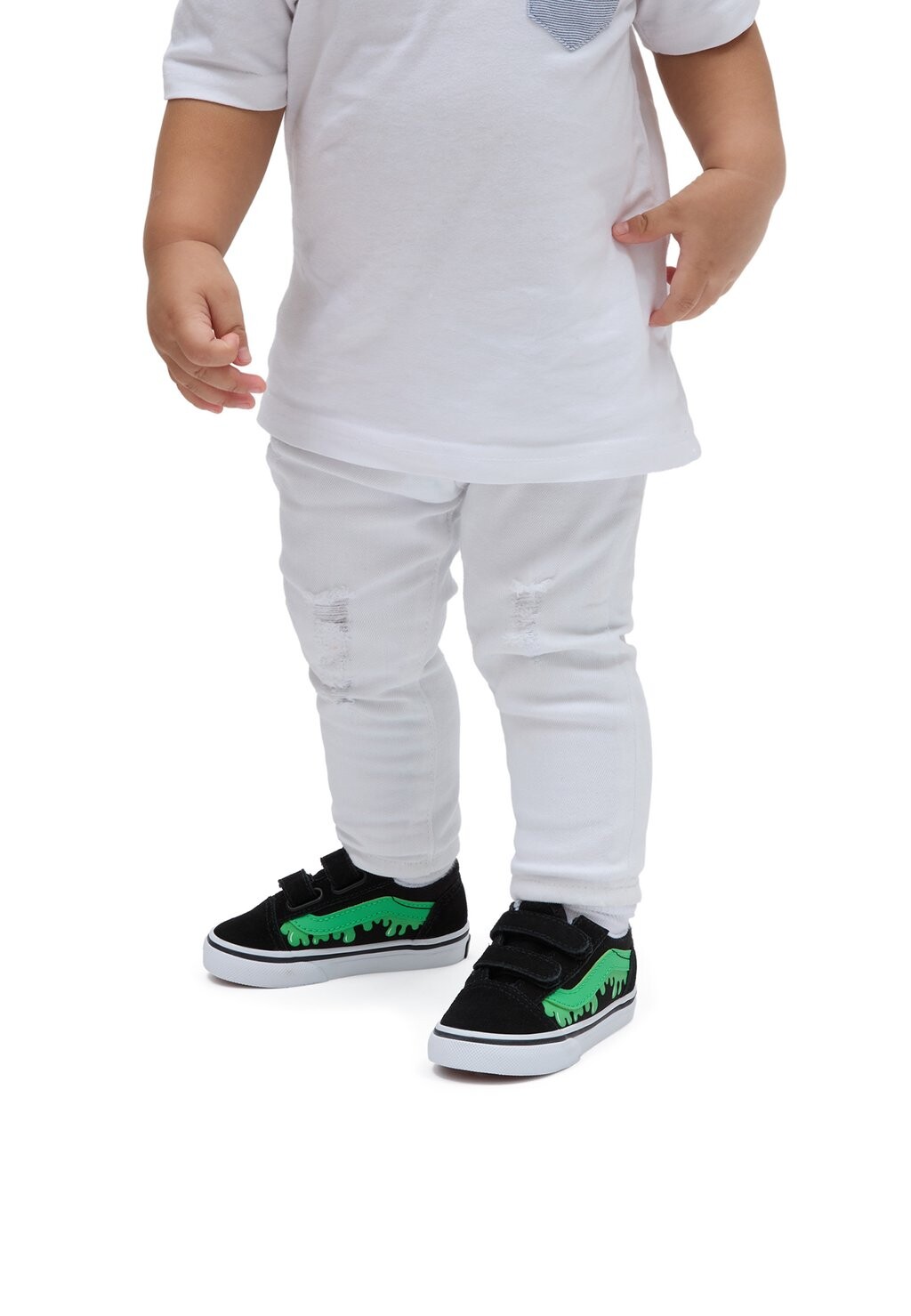 

Туфли для первого шага OLD SKOOL Vans, цвет glow slime black green