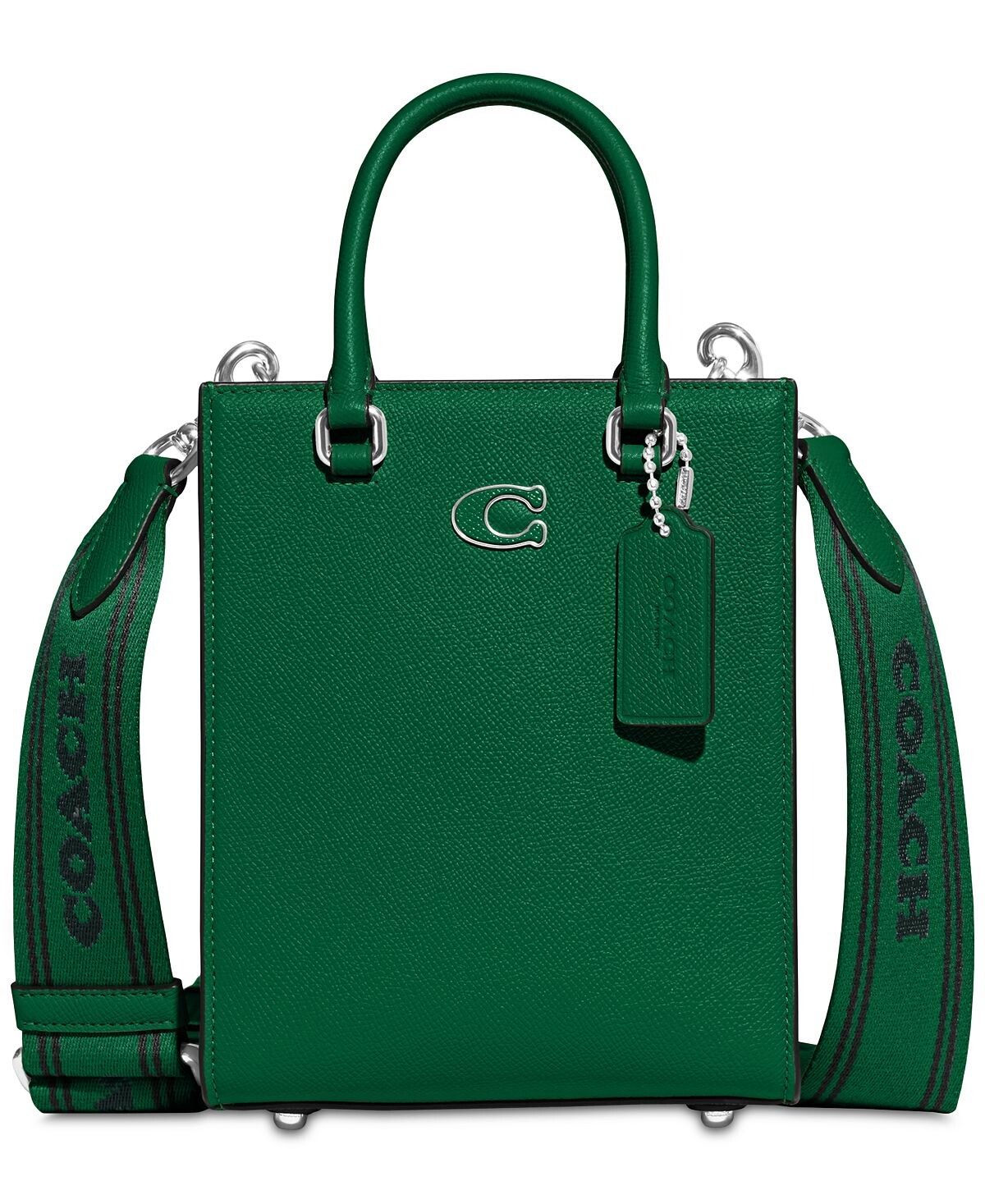 

Сумка через плечо Tote 16 из кожи с перекрестной текстурой COACH, зеленый
