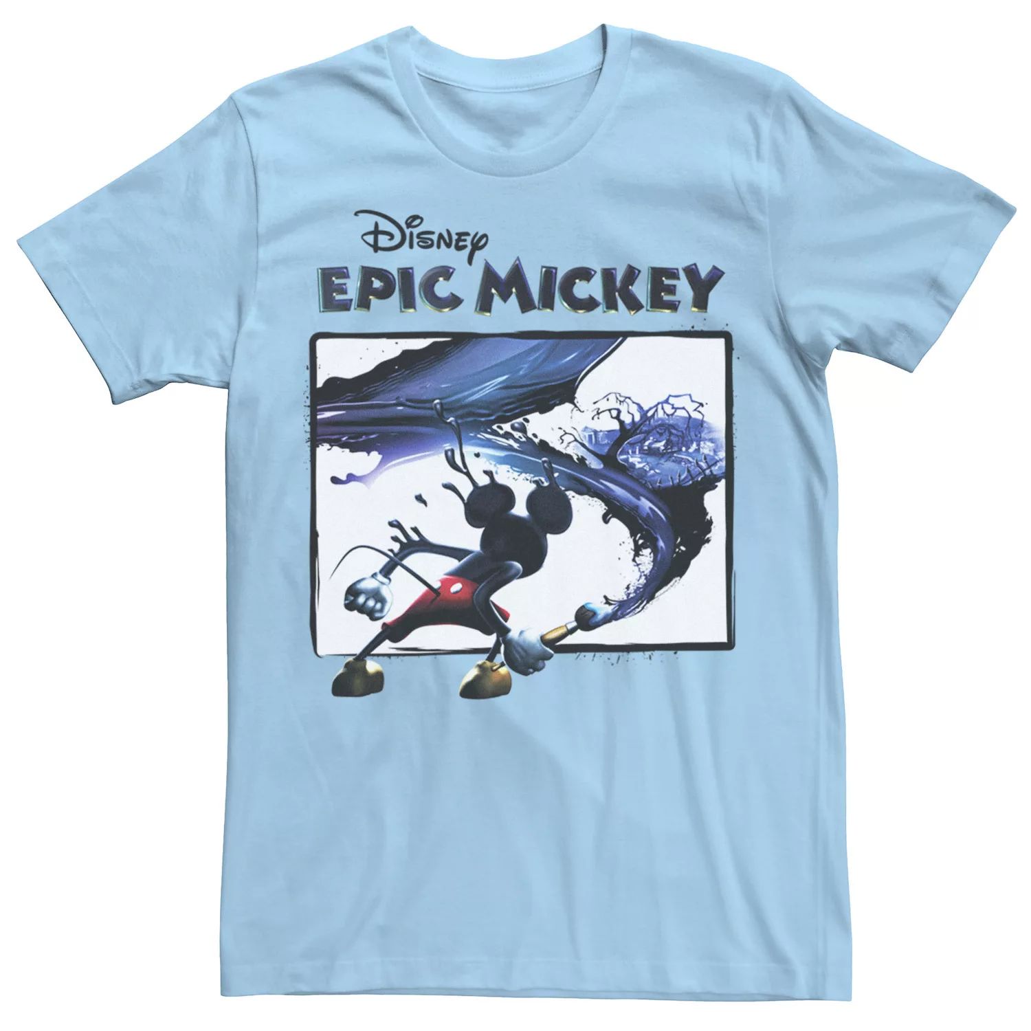 Мужская футболка с портретом Disney Epic Mickey Painting Licensed Character мужская футболка disney epic mickey and oswald со вставками licensed character