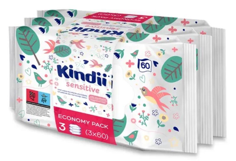 

Влажные салфетки Cleanic Kindii Sensitive, 180 шт