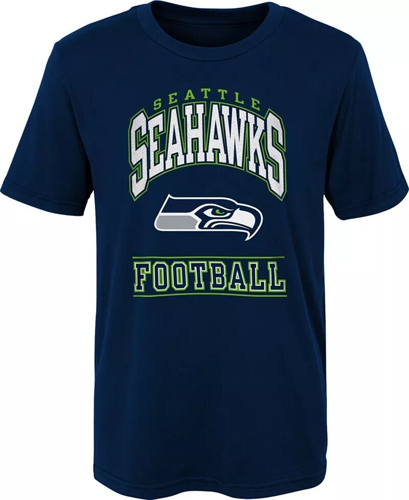 

Nfl Team Apparel Для мальчиков Сиэтл Сихокс с большой блокировкой темно-синяя футболка