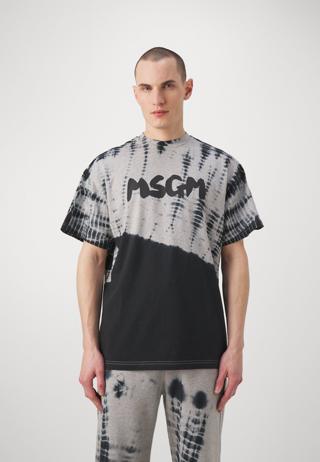 

Футболка с принтом MSGM, цвет grey melange