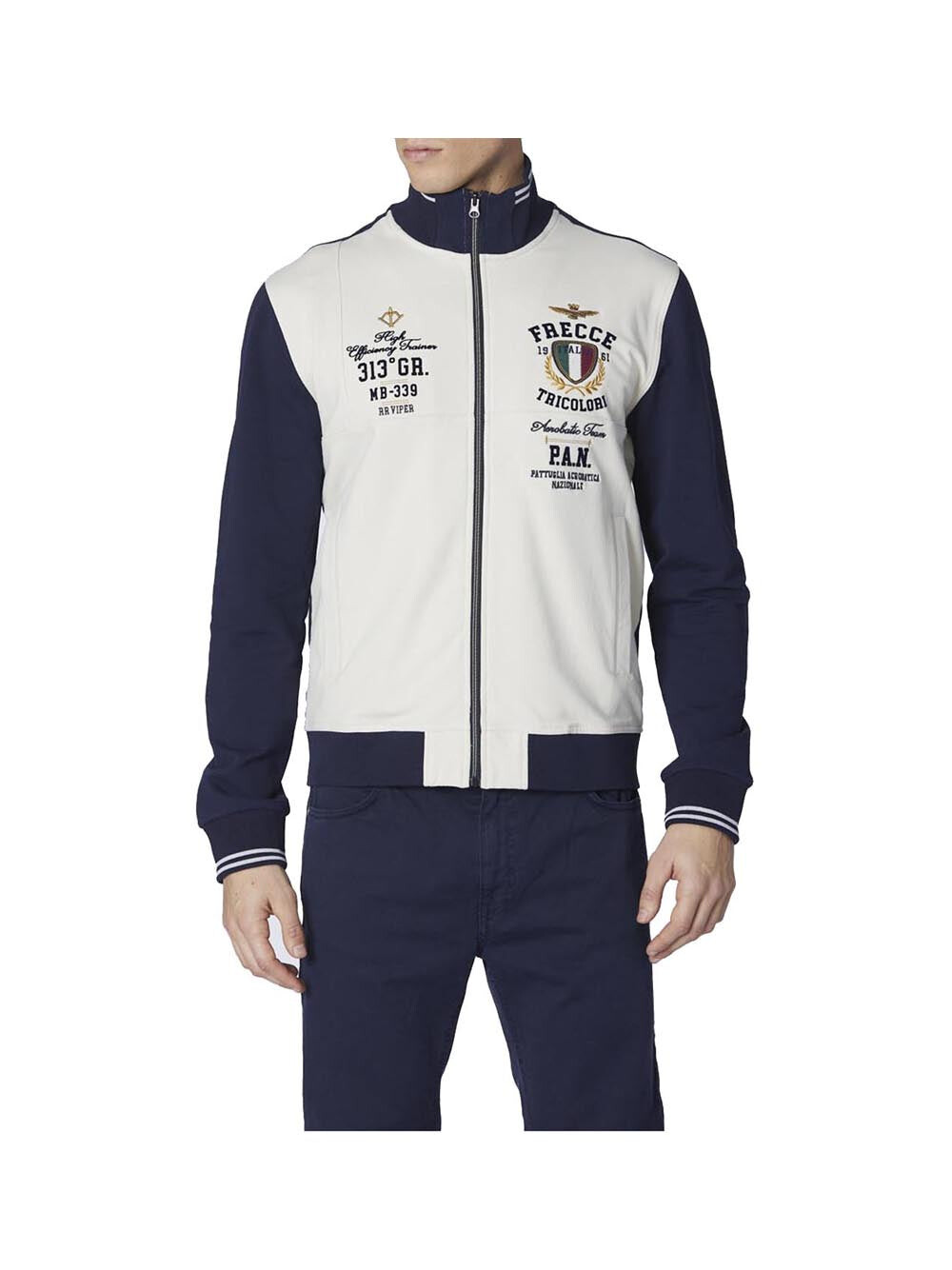 

Бежево-синяя мужская толстовка Aeronautica Militare