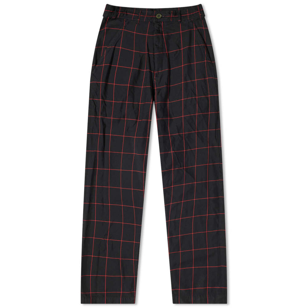 

Comme des Garçons Black Черные брюки с пропиткой для одежды, черный/красный