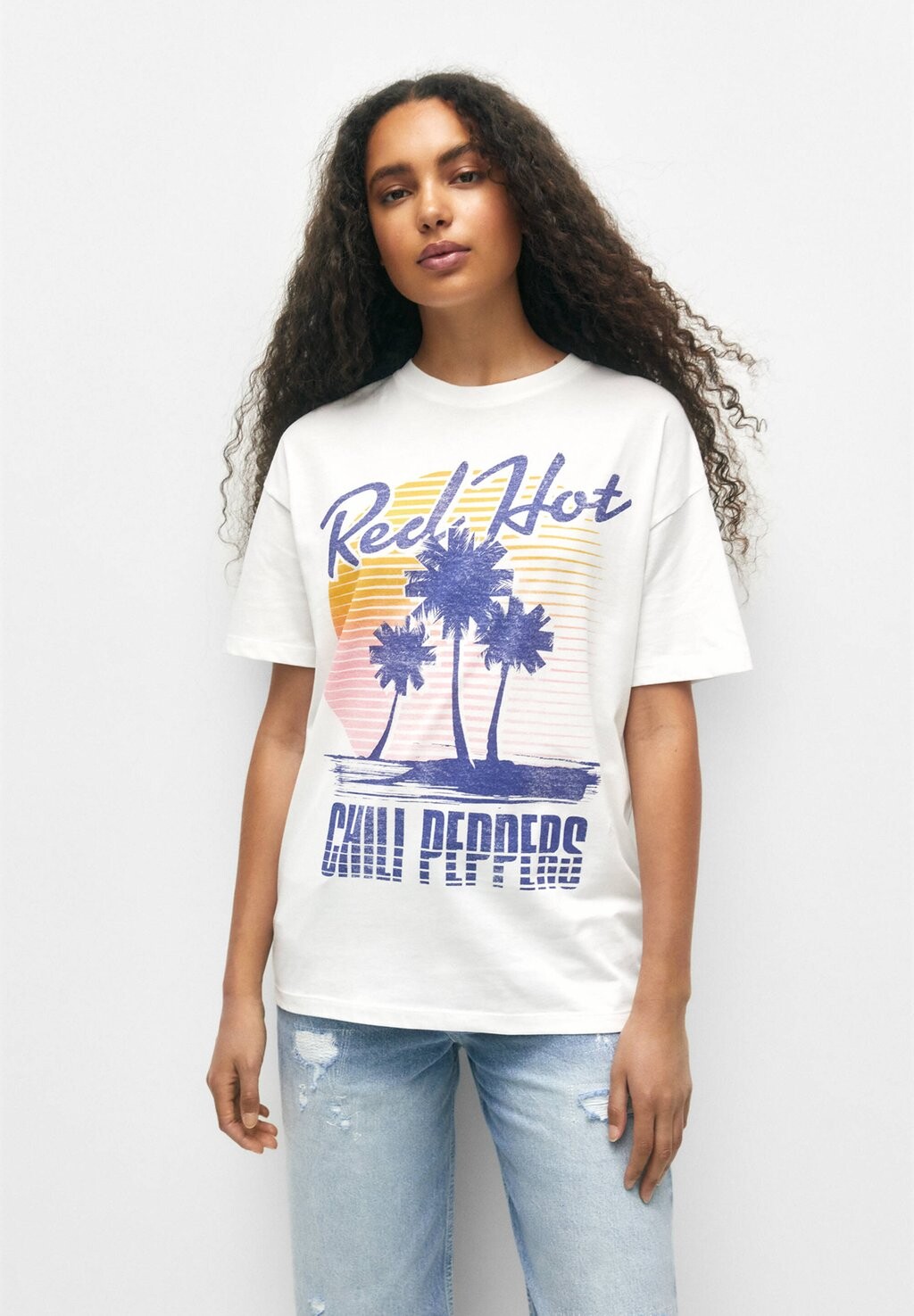 

Футболка с принтом PULL&BEAR, белый