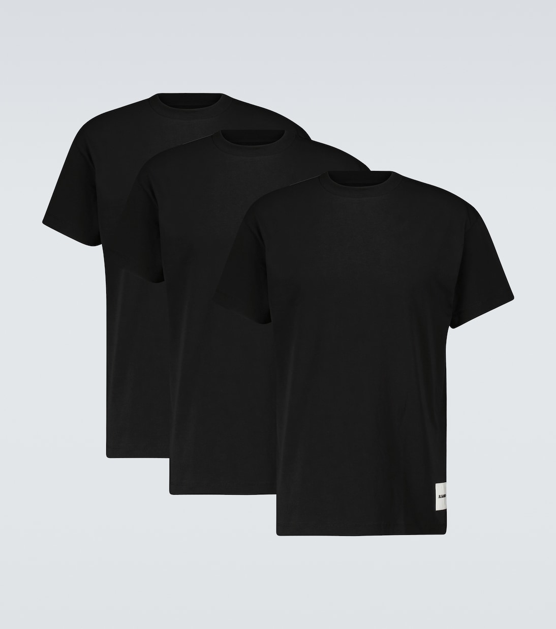 Комплект из трех хлопковых футболок. Jil Sander, черный комплект из трех футболок minoti синий
