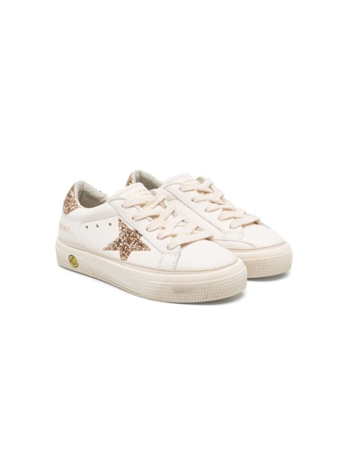 

Golden Goose Kids кеды May Star с эффектом потертости, нейтральный цвет
