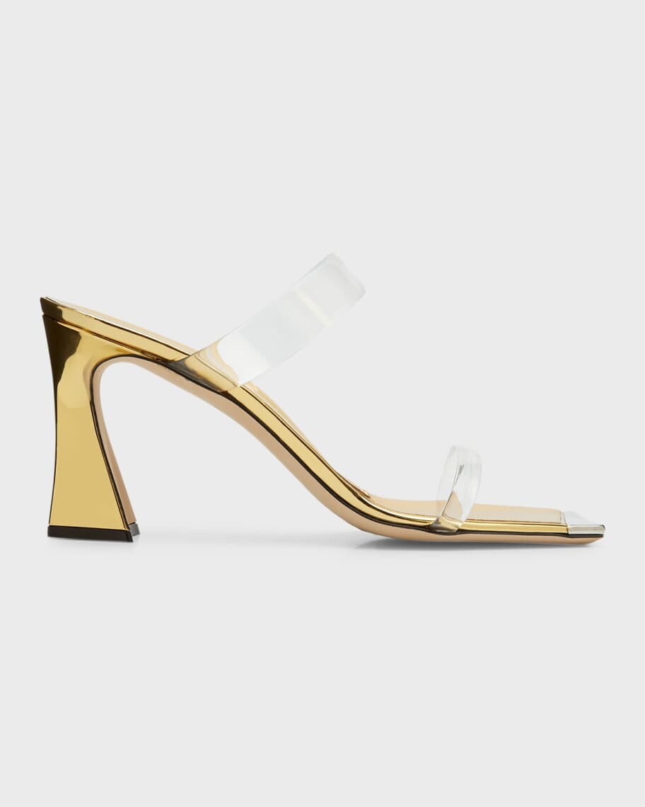 

Ванильные прозрачные шлепанцы с двумя ремешками Giuseppe Zanotti