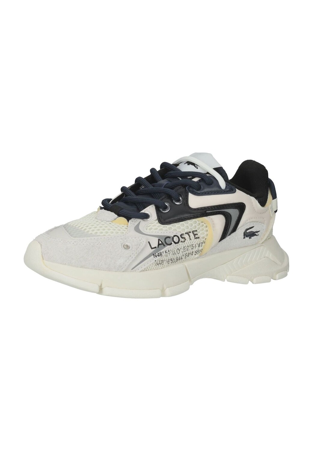 

Кроссовки L003 Neo, на шнуровке, дышащие, женские LACOSTE, цвет Off Wht Blk
