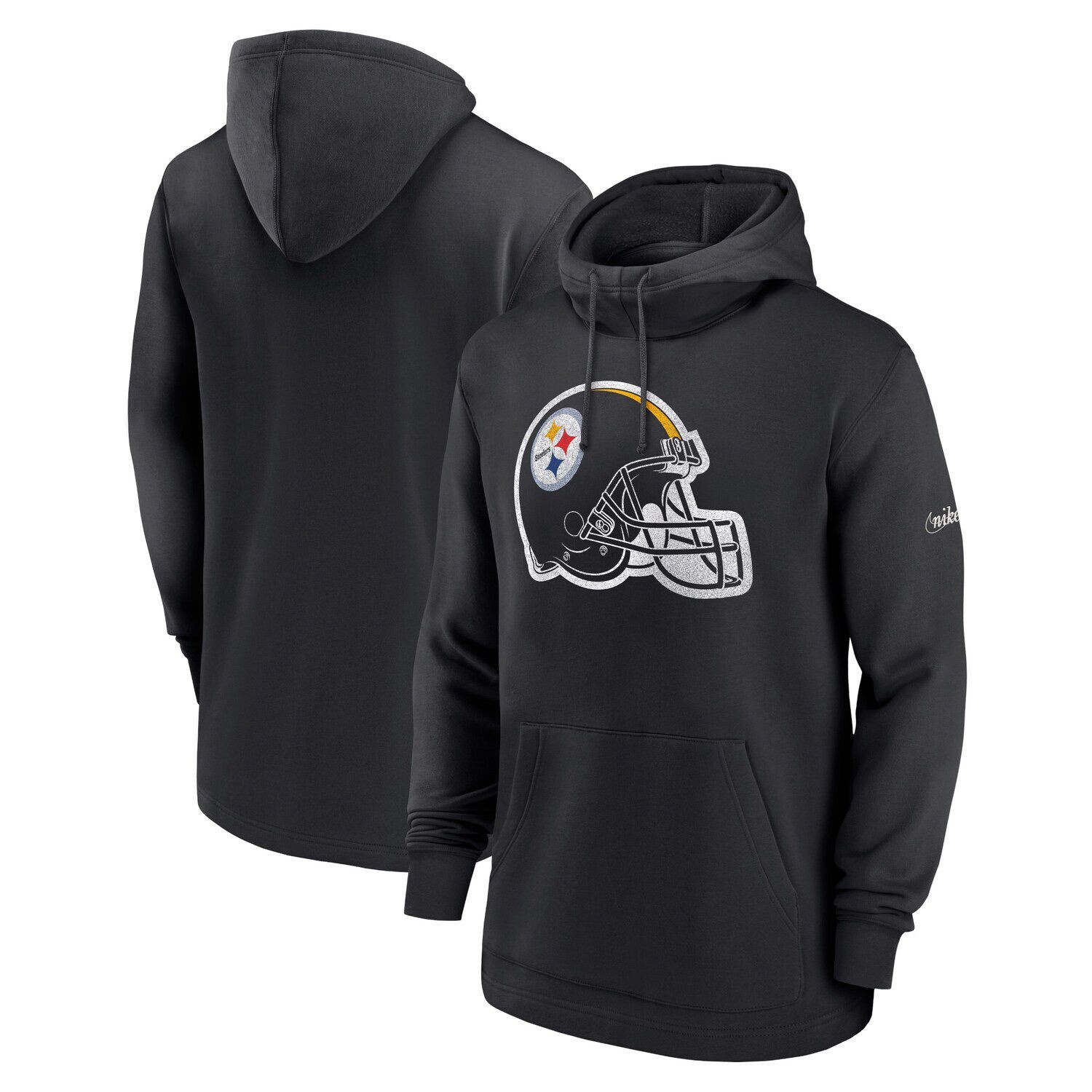 

Мужской классический пуловер с капюшоном Nike Black Pittsburgh Steelers