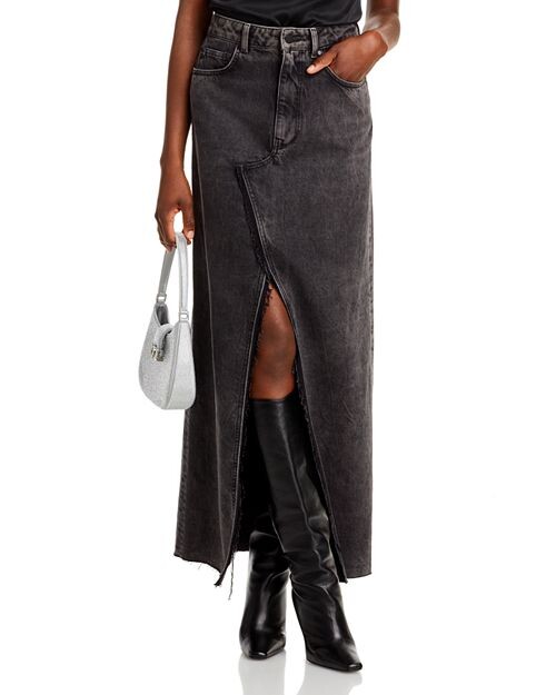 

Джинсовая длинная юбка Reworked Essentiel Antwerp, цвет Black
