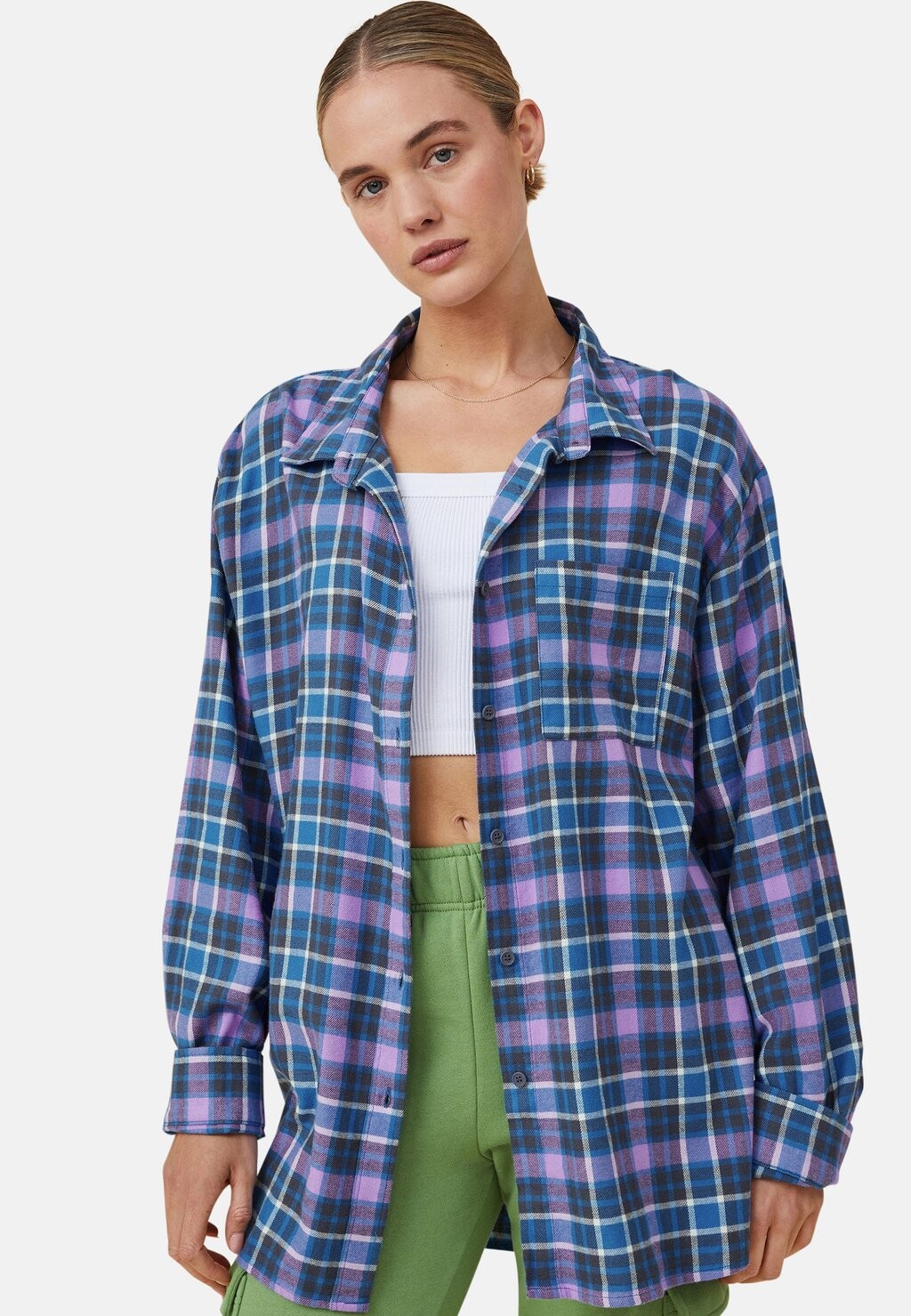 

Рубашка Friend Shirt Cotton On, цвет check animated blue
